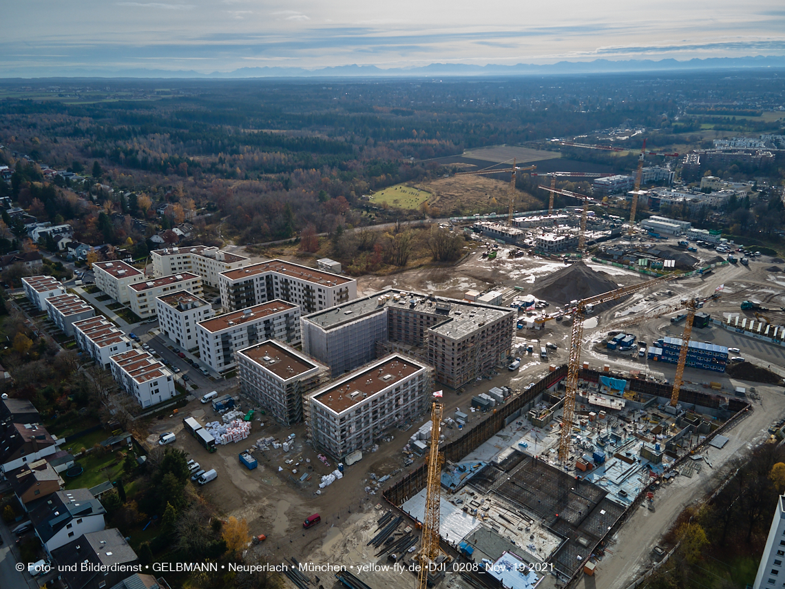 19.11.2021 - Luftbilder von der Baustelle Alexisquartier und Pandion Verde in Neuperlach